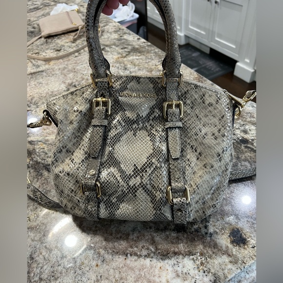 Michael Kors Python Embossed Leather Satchel Shoulder bag - Picture 1 of 6